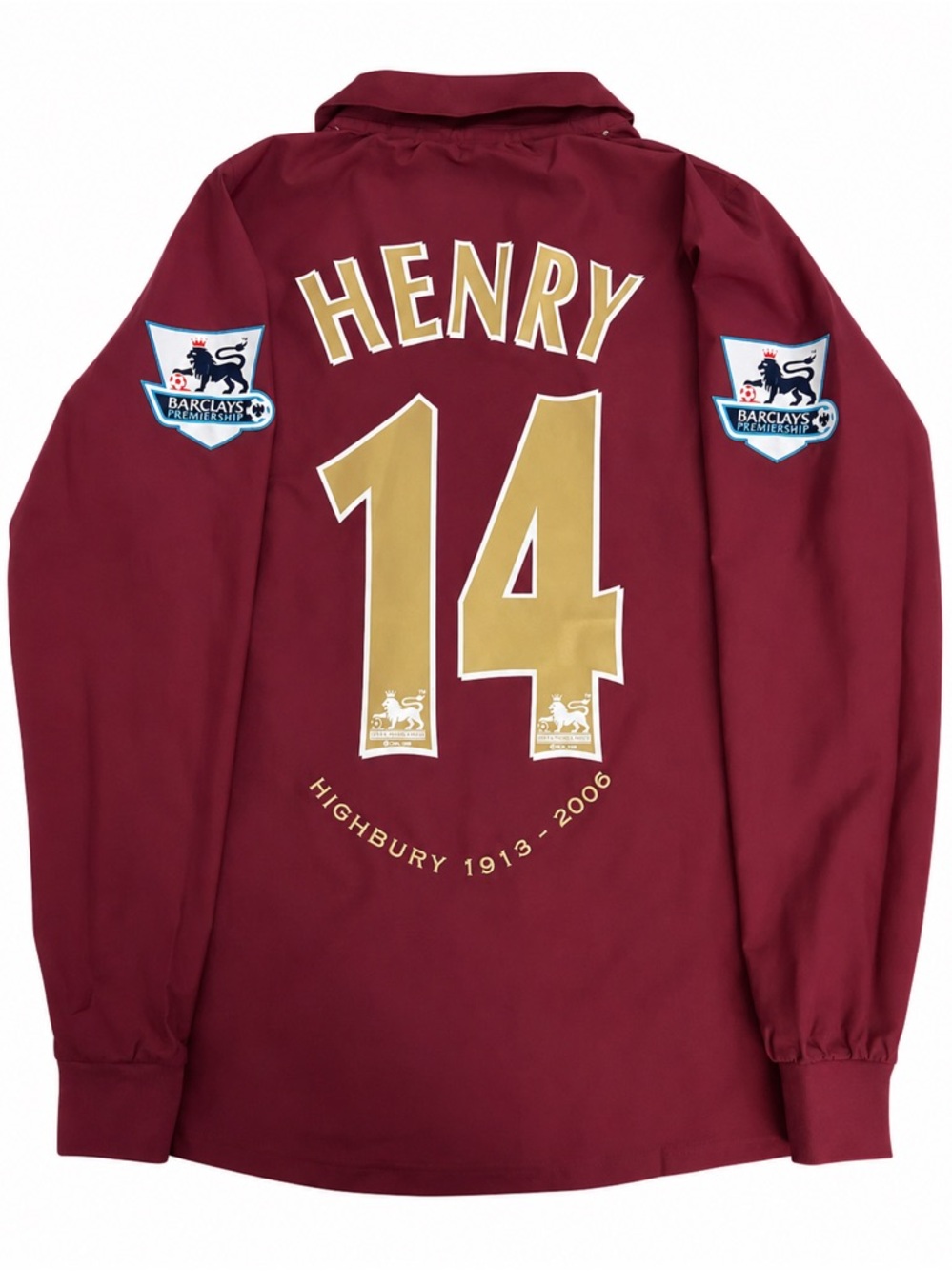 Henry Arsenal Longsleeve #14 Soccer Jersey Retro 2005/2006 Home Maroon Red